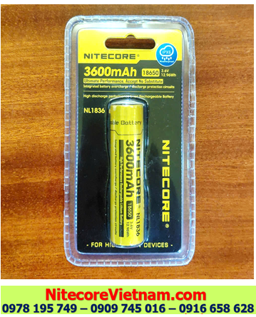Nitecore NL1836 (3600mAh,12.96Wh)